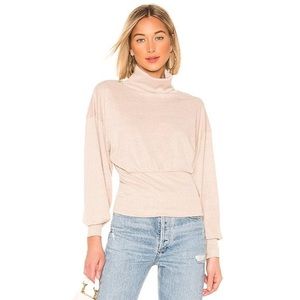 NWT Free People Turtle Neck in Pearl Dust Sz L